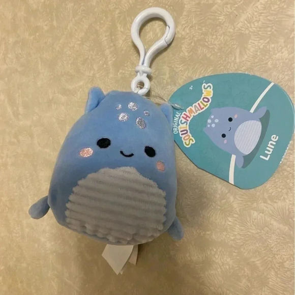 NWT Squishmallow Lune the Lochness Backpack Clip Charm 3" - Picture 1 of 3